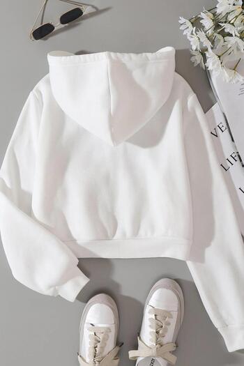 Toum White Crop Cardigan - Blunt Blunt Streetwear, Zippered, Long Sleeve