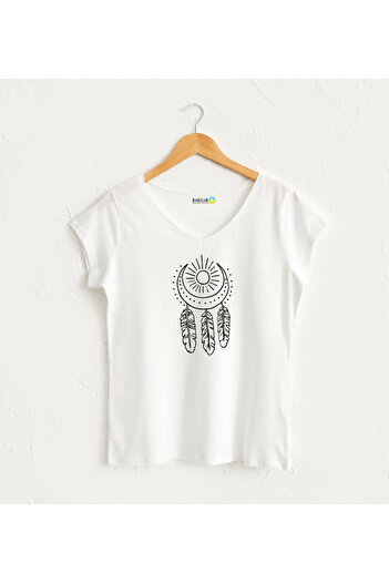 Kidilia Dream Catcher V-Neck Design T-Shirt