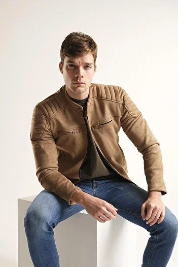 Mero Life Мъжко велурено яке Vizyon Slim Fit
