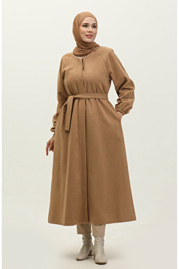 sefamerve Mink Stamp Coat 3200-01 - Hidden Button Detail