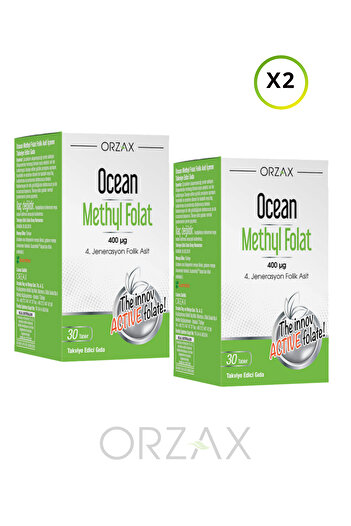 Ocean Methyl Folat Folic Acid - 30 Tablets Food Supplement, X2 Pcs and 1 X 100ml Facial Cleansing Gel - Set1220