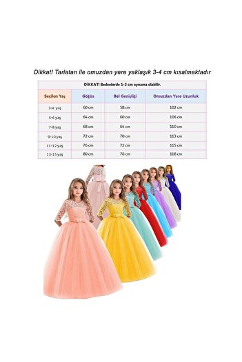 Mashotrend Dantelli Abiye - Tarlantanlı Çocuk Elbise - Dantelli Elbise - Mezuniyet Elbisesi