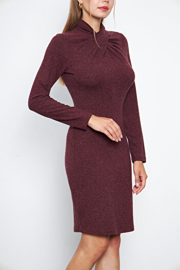 ESPİNA Long Sleeve Twisted Mini Women's Dress