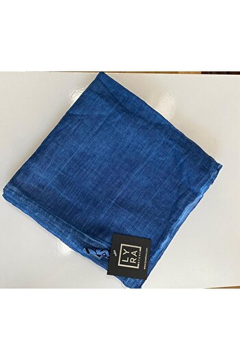 LYRA 10108 Model Night Blue Square Scarf - Plain Cotton