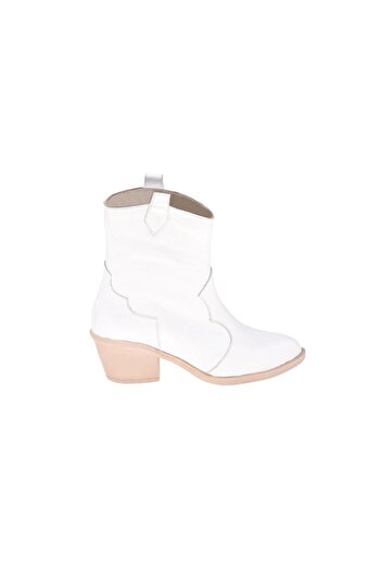 Moosefield Women's Genuine Leather White Cowboy Boots