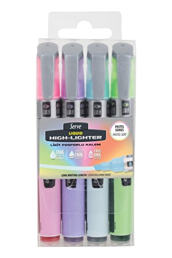 Serve Liquid Highlighter Pastel 4 Pack
