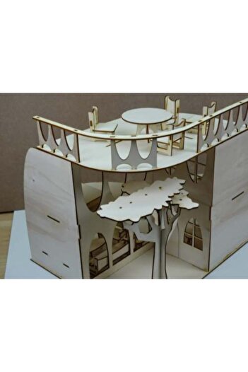 Genel Markalar Ahşap Modern Bebek Evi ve Eşyalı, Pembe, Şık ve Kullanışlı Tasarım
