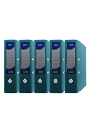 Noki Large Plastic Folder (56411-050) Turquoise 5 Pack