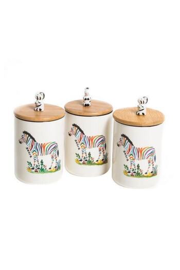 Ezem Zaffle 3-Piece Porcelain Jar Set 16.5 cm