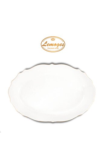 çerçi Lemoges Porselen Oval Derin Servis Tabağı