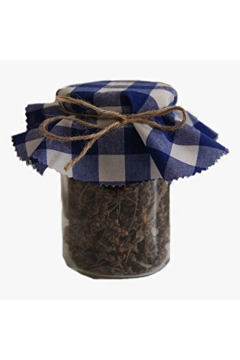 Çizgikare Blue Checkered Fabric Jar Lid-(16 CM) - 10 Pieces Price