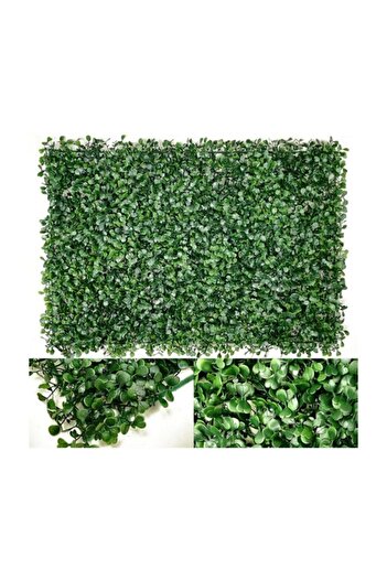 YAPAY ÇİÇEKÇİNİZ Yapay Duvar Kaplama Panel Şimşir Tabaka 40x60 Cm Yeşil Dik Duvar Uygulama