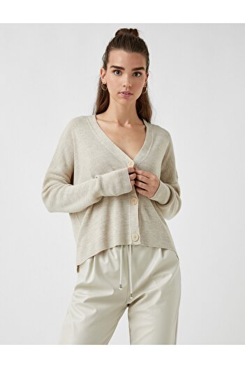 Koton Buttoned Crop Cardigan