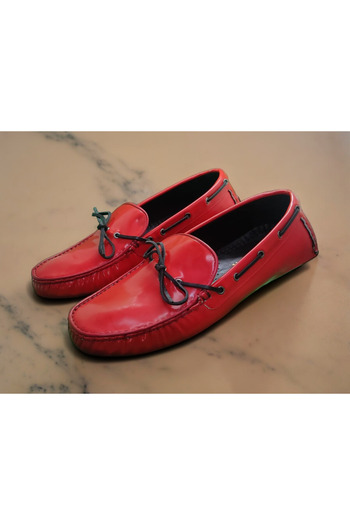 Baliz Men's Red Genuine Leather Loafer