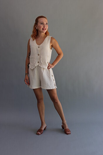 ASC SUN Buttoned Muslin Vest