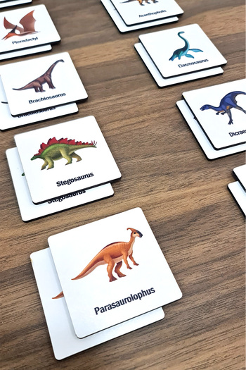 metafortoys 24 Pieces Dinosaurs Intelligence Matching Cards