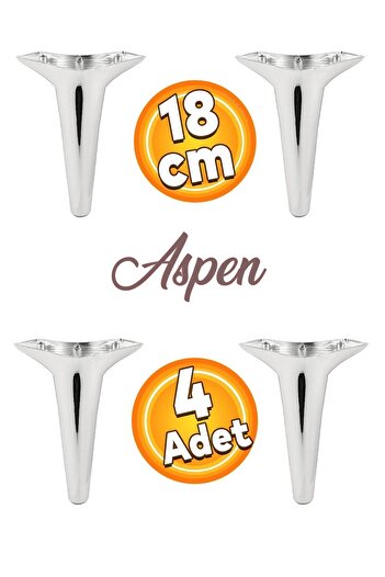 Badem10 Aspen Luxury Furniture Sofa Armchair Tv Unit Console Leg Feet 18 cm Chrome Leg (4 Pcs)