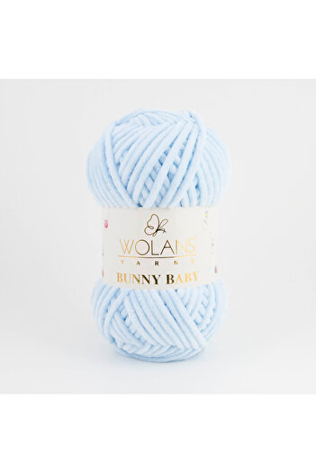 WOLANS 411 Baby Blue Soft Velvet - Πλεκτό νήμα Bunny Baby, νήμα κουβέρτας
