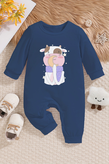 ADABEBEK Cute Cow Printed 100% Cotton Baby Jumpsuit - 22419