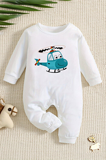 ADABEBEK Baby Boy Helicopter Zoom Jumpsuit - with Snaps from the Bottom 22224