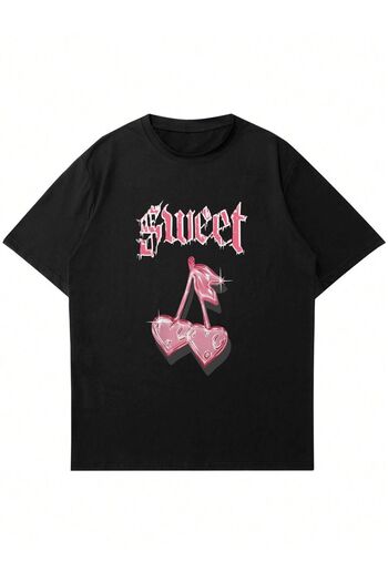 Mad&Calf Μπλουζάκι Unisex Sweet Cherry με στάμπα με λαιμόκοψη