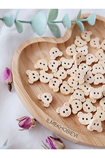 ilmekhobievi Wooden Button Model - 15 Pieces with a Size of 6mm