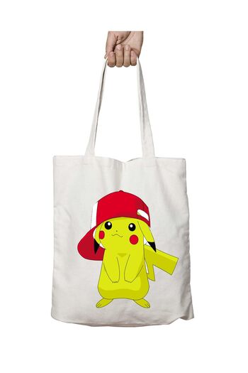 ART HEDİYE Τσάντα ώμου που πλένεται με καπέλο Pikachu - Για το σχολείο και την παραλία