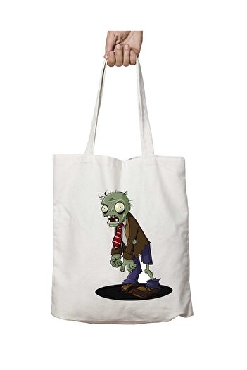ART HEDİYE Τσάντα Zombie Design δύο όψεων που μπορεί να καταστρέψει σχολείο και παραλία - ύφασμα ώμου