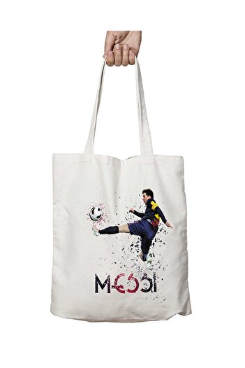 ART HEDİYE Messi Top δύο όψεων Μόνιμη πλενόμενη σχολική υφασμάτινη τσάντα ώμου παραλίας