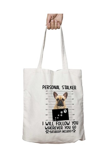 ART HEDİYE French Bulldog Personal Stalker - Μόνιμη και πλενόμενη υφασμάτινη τσάντα ώμου δύο όψεων