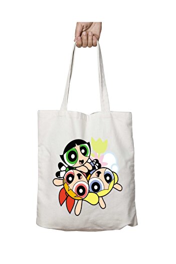 ART HEDİYE Powerpuff Girls Stripes Movie - Δύο όψεις με διάρκεια και πλενόμενη υφασμάτινη τσάντα ώμου
