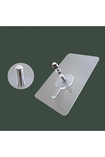 TİNEKE Door Back Clothes Rack Self Adhesive Clear Screw Towel Rack 4 Pcs