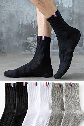 BGK Unisex 6 Pairs Rubber Patterned Long Socks