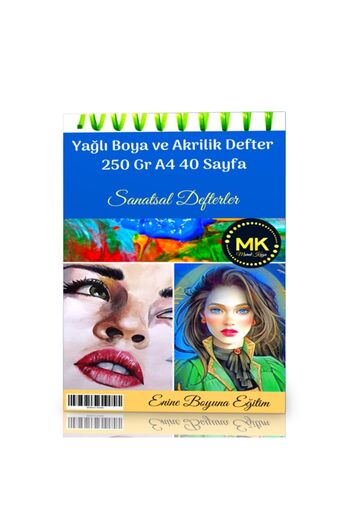 Enine Boyuna Eğitim A4 Oil Paint Acrylic Notebook 40 Sheets