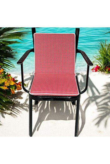 DÜŞLER EV TEKSTİLİ 40*80 Red Gingham Back Chair Cushion