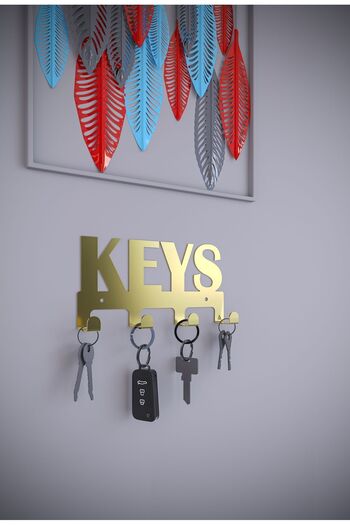 Madam Boutique Gold Keychain Decorative Key Hanger - Metal Written