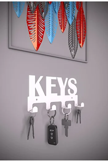 Madam Boutique White Metal Key Hanger - Written Decorative Key Hanger