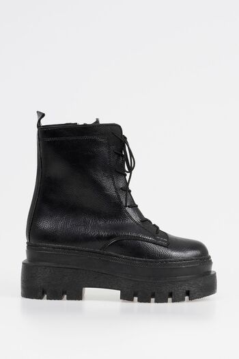 CZ London Γυναικεία Lace Up Boots Platform Ψηλή σόλα