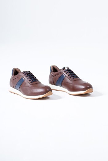 CZ London Brown - Genuine Leather Men's Sneakers Lace-Up Comfortable Sole Sneakers