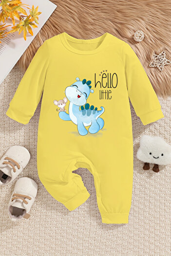 ADABEBEK Hello Little Dino Baby Boy Jumpsuit - 100% Cotton 22394