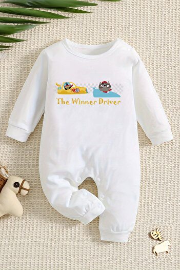 ADABEBEK New Season Winner Driver Baby Jumpsuit - with Snaps from the Bottom 22289