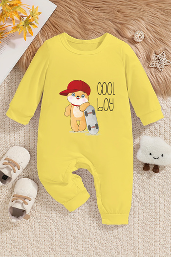 ADABEBEK Men's Jumpsuit - Cool Boy Skateboarder Bear Printed, Style 22375