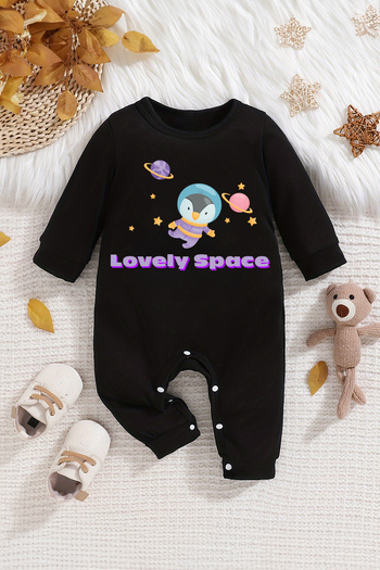 ADABEBEK Baby Boy Astronaut Penguin Printed Jumpsuit - 22300