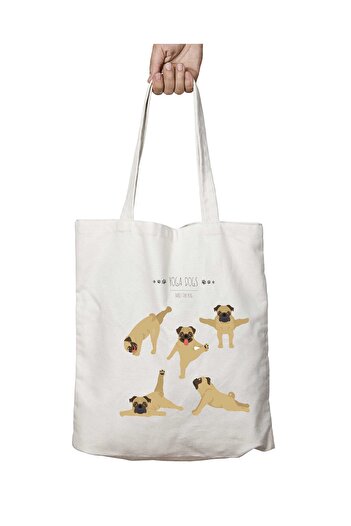 ART HEDİYE Yoga Dogs - The Dog Who Did Two Sides Μόνιμη και πλενόμενη υφασμάτινη τσάντα ώμου