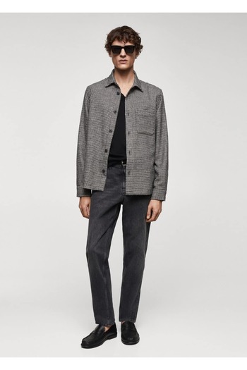 MANGO Man Houndstooth Print Shirt Jacket