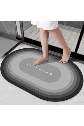 BEYZANA Gray- Magic Water Absorbent Bath Mat Non-Slip Base Foot Mat 40x60