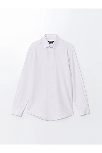 LC Waikiki LCWAIKIKI – Lila Slim Fit Dobby-Langarmhemd für Herren