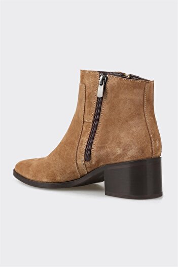 Elle Shoes Taba Deri Kadın Klasik Bot