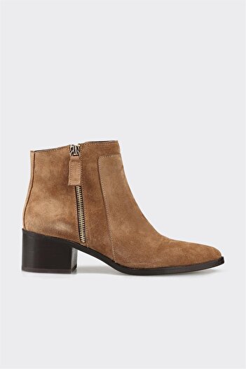 Elle Shoes Taba Deri Kadın Klasik Bot