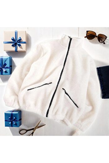 No Plan Men's Oversize Zippered Plush Sweat